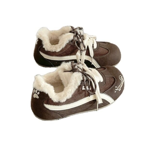 Plush German Training Shoes for Women 2025 Winter New Student Versatile Warm Cotton Shoes Flats Casual Sports Sneakers Plush German Training Shoes for Women 2025 Winter New Student Versatile Warm Cotton Shoes Flats Casual Sports Sneakers