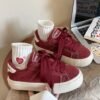 Canvas Shoes for Women 2025 Spring and Autum New Retro Shoes Ins Trbottomy Versatile Niche Student Thick-Soled Casual Sneakers