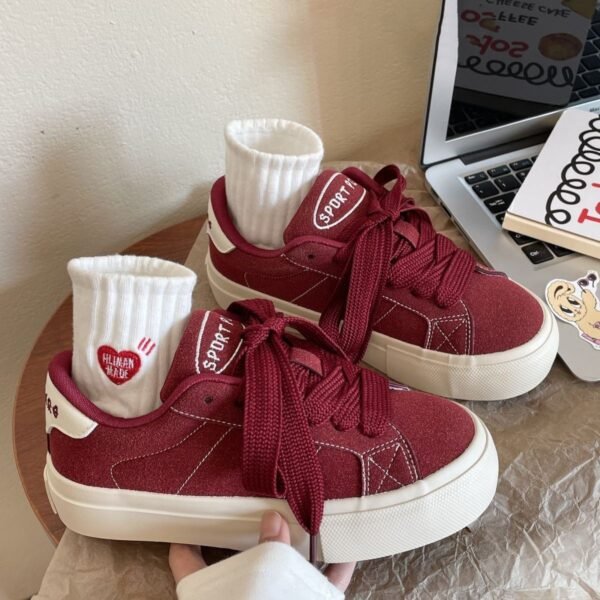 Canvas Shoes for Women 2025 Spring and Autum New Retro Shoes Ins Trbottomy Versatile Niche Student Thick-Soled Casual Sneakers