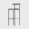 Nordic Simple Fabric Upholstered Backrest Chair Hotel Restaurant Wrought Iron Dining Chair Coffee Milk Tea Shop Chair High Backrest