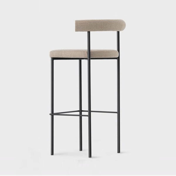 Nordic Simple Fabric Upholstered Backrest Chair Hotel Restaurant Wrought Iron Dining Chair Coffee Milk Tea Shop Chair High Backrest