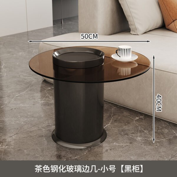 Modern Simple Light Luxury Minimalist Rock Board Coffee Table Small Apartment Living Room Home Tea Table Small Size Round Coffee Table Combination Table