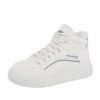 High-Top Sports Cotton Shoes for Women 2025 New Winter Velvet Thickeneded Student Sneakers Thick-Soled Versatile Casual White Shoes