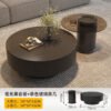 Modern Simple Light Luxury Minimalist Rock Board Coffee Table Small Apartment Living Room Home Tea Table Small Size Round Coffee Table Combination Table