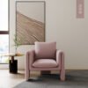 Italian-Style Light Luxury Single Sofa Chair Designer Living Room Office Reception Area Leisure Chair Minimalist Solid Wood with Armrests