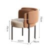 Italian Accessible Luxury Fabric Dining Chair Milk Tea Shop Cafe Reception Back Chair Sales Department Reception Negotiation Leisure Chair
