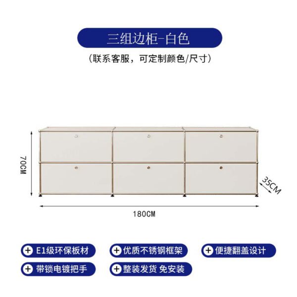 Stainless steel drawer cabinet, vintage living room combination TV cabinet, storage sideboard module, Uins minimalist modern design SM