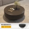 Modern Simple Light Luxury Minimalist Rock Board Coffee Table Small Apartment Living Room Home Tea Table Small Size Round Coffee Table Combination Table