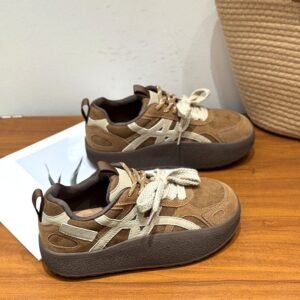 Retro Thick-Soled Gat-Style Sneakers for Women, 2026 Spring New Versatile Casual Sports Shoes, Height-Increasing Dad Shoes