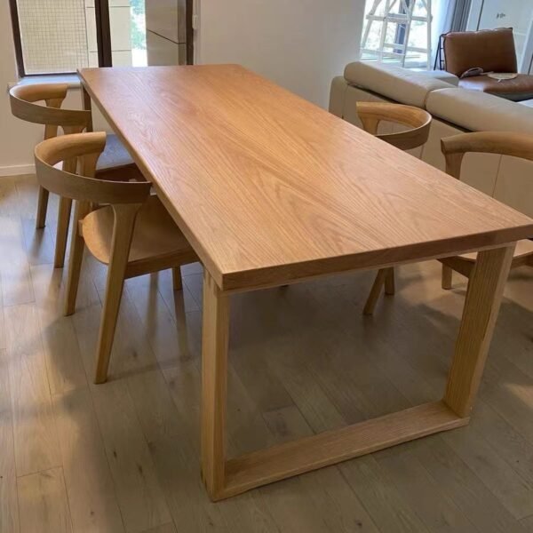 Nordic Solid Wood Dining Table Simple Ash Long Table Log Japanese Style Large Board Table Mobien Table Furniture Oak