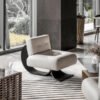 Black peach K Hotel Villa living room single sofa Italian Modern Art minimalist shaped metal fishtail leisure chair