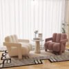 French Cream Style Casual Chair Designer Lazy Lamb Velvet Living Room Balcony Modern Simple Single Sofa Chair