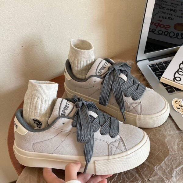 Canvas Shoes for Women 2025 Spring and Autum New Retro Shoes Ins Trbottomy Versatile Niche Student Thick-Soled Casual Sneakers