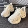 Thick-Soled Dad Shoes for Women, 2026 Spring and Summer New Versatile Breathable Mesh Sneakers, Lightweight Casual White Shoes