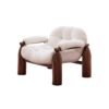 Sofa Chair, Antique Style B&B Fabric Lazy Sofa Chair, Designer Single Lamb Velvet Solid Wood Sofa