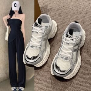 Thick-Soled Dad Shoes for Women 2026 New Spring and Summer Breathable Mesh Student Running Street-Style Lightweight Casual Sports Shoes