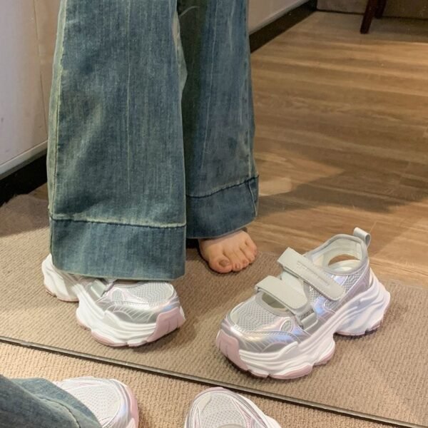 Baotou Sandals Women's 2025 Summer New Easiest for Match Mesh Breathable Thick-Soled Dad Shoes Hollow Casual Sports Sandals