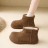 Ugly Cute Thick-Soled Snow Boots for Women 2025 New Winter Fleece-Lined Short Cotton Shoes Bread Shoes One-Legged Birkenstock Short Boots