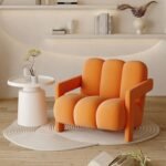 Cream-Colored Sofa Single Chair Designer Single-Seat Trendy Modern Minimalist Leisure Lazy Chair Irregular Shape Chair for Living Room