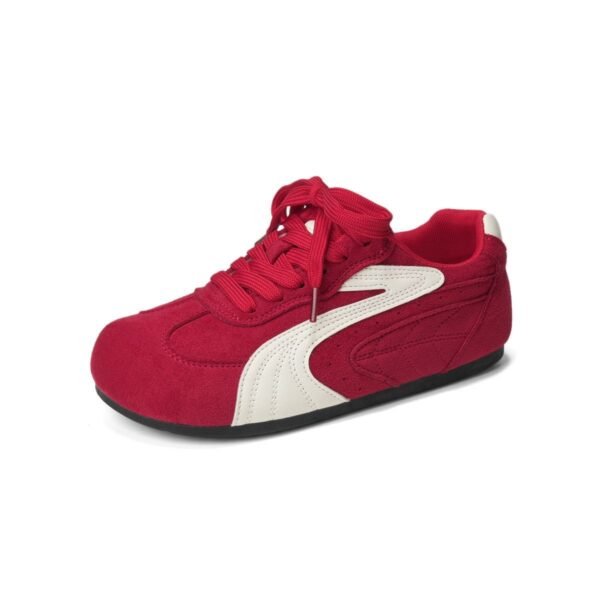 Red German Training Shoes for Women, 2026 Spring New Style Shoes, Versatile Sneakers That Match with Skirts, Niche Thin-Soled Casual Shoes, A-Gan Shoes