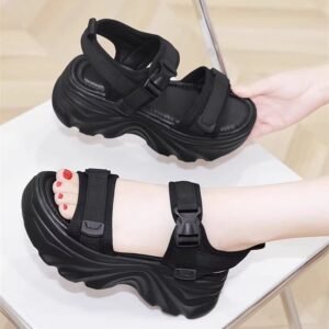 Women’s Sports Sandals 2026 Summer New Style Beach Platform Thick-Soled High-Heeled Women’s Height-Increasing Dad Sandals Hot-Selling Model