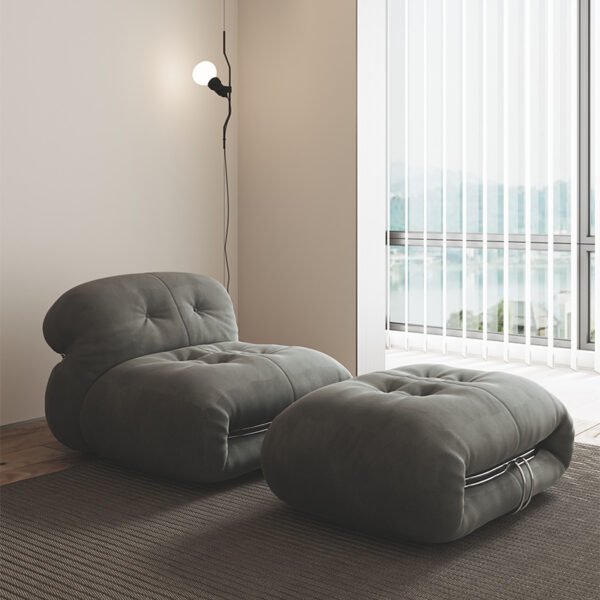 Nordic Creative Designer Hippo Sofa Vintage Steel Teeth Leisure Lazy Recliner New Simple Single Sofa Chair