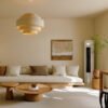 Modern Song-Style Aesthetic Solid Wood Sofa, Simple Living Room, Large and Small Apartment, Three-Seater, Minimalist Row Sofa