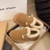 Thick-Soled Birkenstock Shoes for Women, Fleece-Lined and Thickened Snow Boots for Outdoor Wear, 2026 Autumn and Winter New Model, Non-Slip, Warm, Furry Cotton Shoes