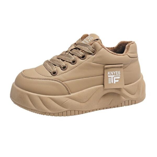 Winter Cotton Shoes for Women 2025 New Style Fleece-Lined and Thickeneded Sports Sneakers Thick-Soled Leather Non-Slip Casual Bread Shoes Winter Cotton Shoes for Women 2025 New Style Fleece-Lined and Thickeneded Sports Sneakers Thick-Soled Leather Non-Slip Casual Bread Shoes