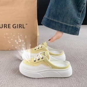 Baotou Half Slippers for Women’s Summer Outer Wear 2025 New Super Popular Heelless Moral Training Shoes Lazy One-Legged Casual Women’s Shoes
