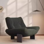 Vintage Single Sofa Chair Silent Wind Solid Wood Leisure Chair Hotel Living Room Club Reception Chair Designer Negotiation Chair