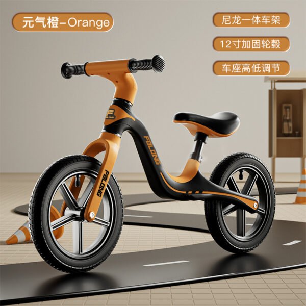 Kids Balance Bike, Pedal-Less, 12-Inch Nylon Frame with Inflatable Wheels (Ages 3-6)