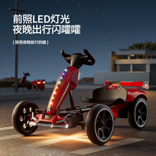 Kids' Electric Folding Go-Kart - Remote Control, Bluetooth Early Education, Soft Wheels