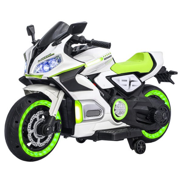 Kids Electric Motorcycle, Large Double-Seat 1.3m Body, Bluetooth, Lights & Music