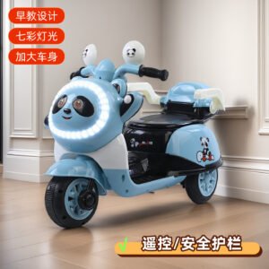 Kids’ Electric Panda Motorcycle Trike – Rechargeable Ride-On with Music, Ages 1-6