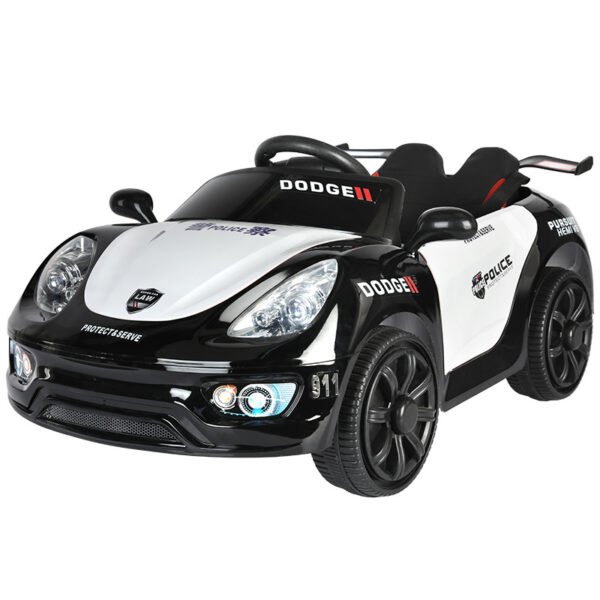 Kids Electric Police Car Ride-On, 4-Wheel, Remote Control, Double Doors, Rechargeable