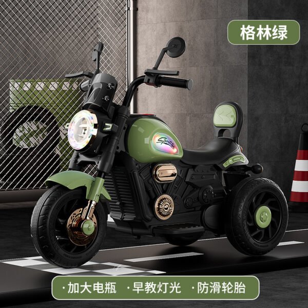 Kids Electric Ride-On Motorcycle Tricycle, Rechargeable, Lights & Music, Optional Remote