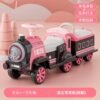 Kids Electric Ride-On Train with Track, Rechargeable, Music & Lights, Mist Spray, Optional Remote