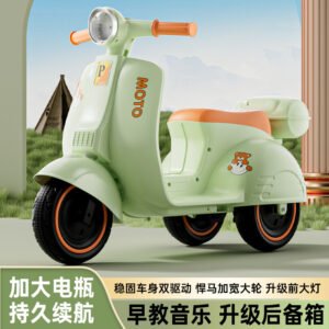 Kids Electric Tricycle Motorcycle, Lights & Music, Trunk (Ages 2-6)