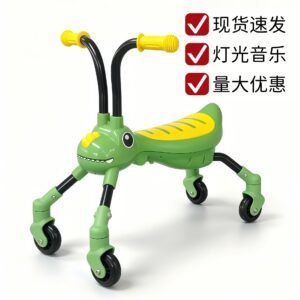 Kids Foldable Twist Car with Silent Wheels, Light & Music, Anti-Rollover (Ages 1-3)
