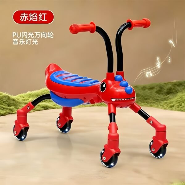Kids Foldable Twist Car with Silent Wheels, Light & Music, Anti-Rollover (Ages 1-3)