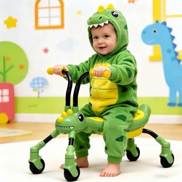 Kids Foldable Twist Car with Silent Wheels, Light & Music, Anti-Rollover (Ages 1-3)