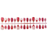 Red Valentine Berry Grape Epoxy Wearable Nails - Short Almond Cat-Eye Gilding