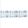 Flashy Resin Ocean-Style Blue Wearable Press-On Nails - Ultra-Short Almond Shell Nail Art Strips