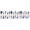 Ultra-Short Almond Gilt Blue Ice Flower Wearable Nails 3D French