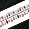 Cocoa Brown Cream Cheese Flower Polka Dot French Press-On Nails