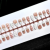 White French-Style Lace Polka Dot 3D Gold-Plated Wearable Nails with 3D Flowers White French-Style Lace Polka Dot 3D Gold-Plated Wearable Nails with 3D Flowers