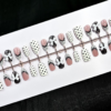 Black Lace Polka Dot Bow French Press-On Nails