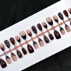 Purple-Red Gradient Y2K Vintage Wearable Nails - 3D Gold-Plated Starburst French Press-On Nail Art Strips