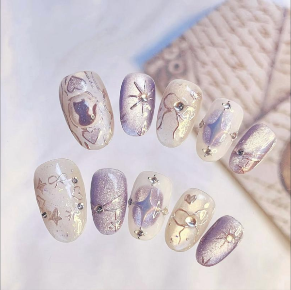 Aurora Mermaid Cat-Eye Nail Art - Spring Bohemian Wearable Nails Aurora Mermaid Cat-Eye Nail Art - Spring Bohemian Wearable Nails